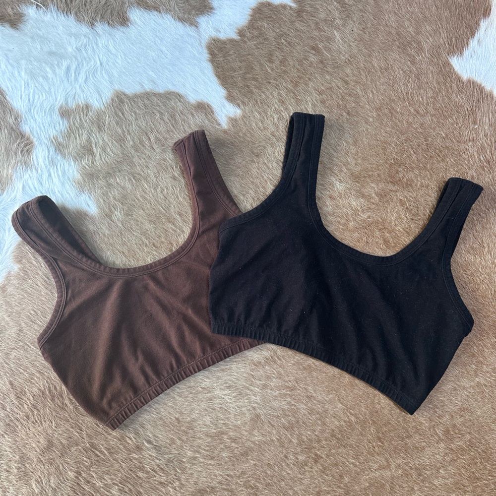 Black ARQ full coverage bralette (black only, brown sold) organic cotton bra